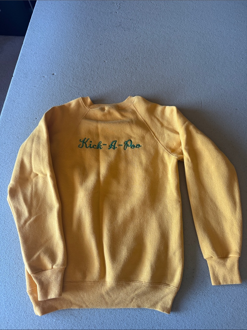 Vintage Kick-A-Poo Embroidered Crewneck Sweatshirt - Yellow